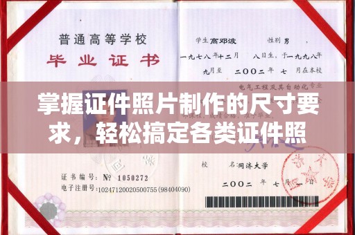 碑林掌握证件照片制作的尺寸要求，轻松搞定各类证件照